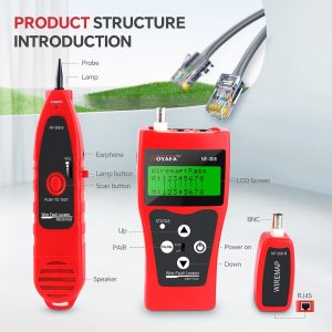 Кабелен тестер NOYAFA NF-308S, Измерване до 350 м, Поддържани връзки RJ45, RJ11, BNC и USB, Поддържани мрежови кабели CAT5e и CAT6 - Image 5