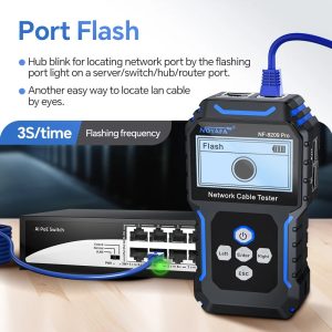 Мрежов кабелен тестер NOYAFA NF-8209 Pro, Измерване до 350 м, PoE и NCV, Режими за проследяване: цифров SCAN и аналогов CONT - Image 3